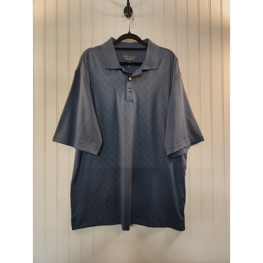 NEW Pebble Beach Men's Teal Performance Golf Polo Shirt Size L Breathable Active